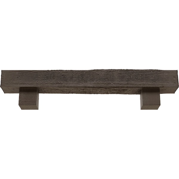 Kit W/ Alamo Corbels, NaturaL Honey Dew, 8H X 8D X 36W Rough Sawn Faux Wood Fireplace ManteL